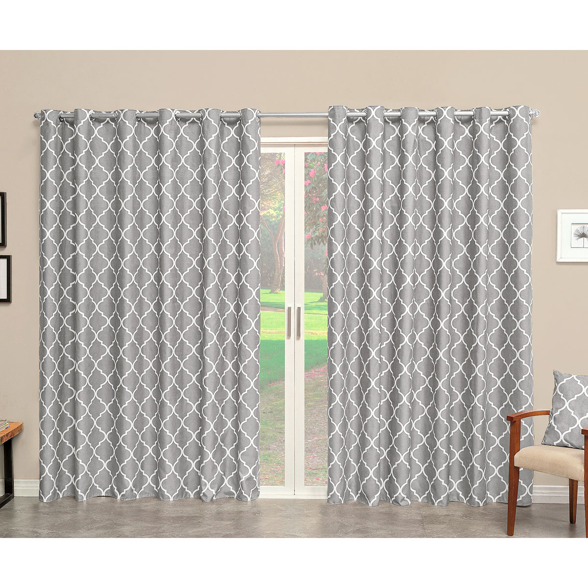 Cortina para Quarto Cinza Argos Corta-luz 70% 4,40m x 2,35m Micropercal 300 Fios ideal para varão simples de 3 Metros