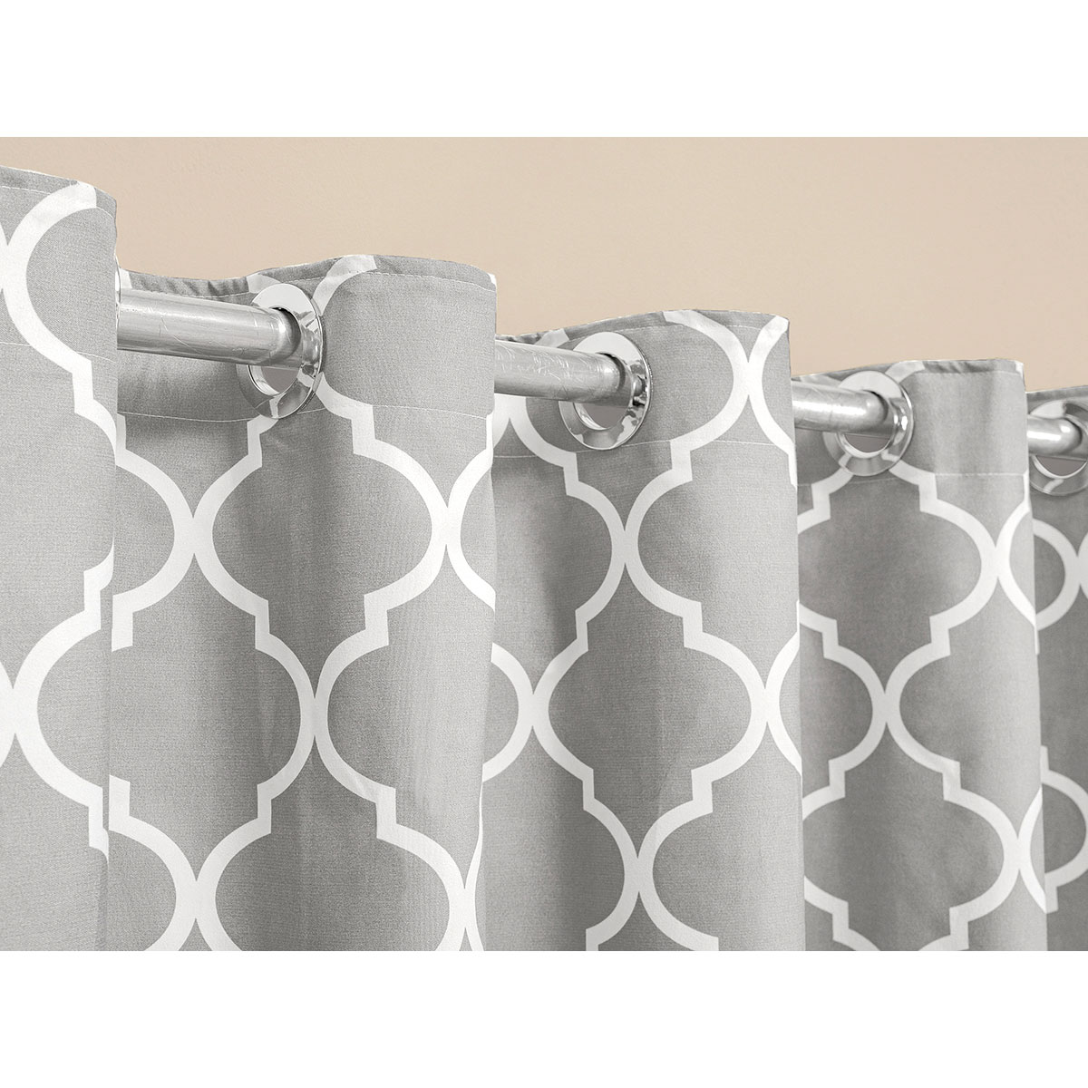 Cortina para Quarto Cinza Argos Corta-luz 70% 4,40m x 2,35m Micropercal 300 Fios ideal para varão simples de 3 Metros