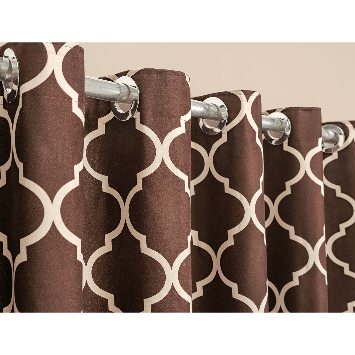 Cortina para Quarto Tabaco Argos Corta-luz 70% 4,40m x 2,35m Micropercal 300 Fios ideal para varão simples de 3 Metros