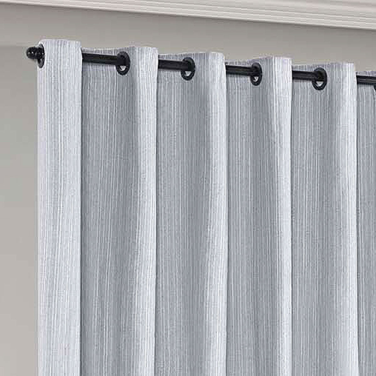 Cortina para Sala Linho 3,00m x 2,50m Castele Cinza Ideal para Varão simples de 2 metros