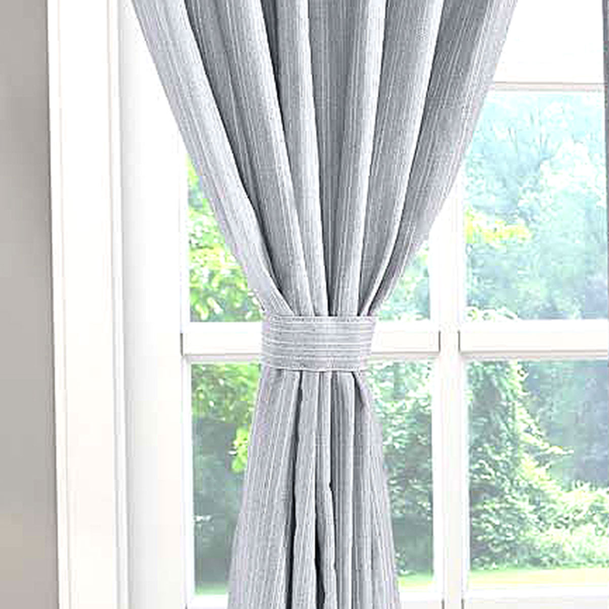 Cortina para Sala Linho 3,00m x 2,50m Castele Cinza Ideal para Varão simples de 2 metros