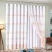 Cortina para Sala de Voil com Forro 3,00m x 2,50m Loren Bordada com detalhes Dourado ideal para Varão de 2 metros simples
