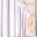 Cortina para Sala de Voil com Forro 3,00m x 2,50m Loren Bordada com detalhes Dourado ideal para Varão de 2 metros simples