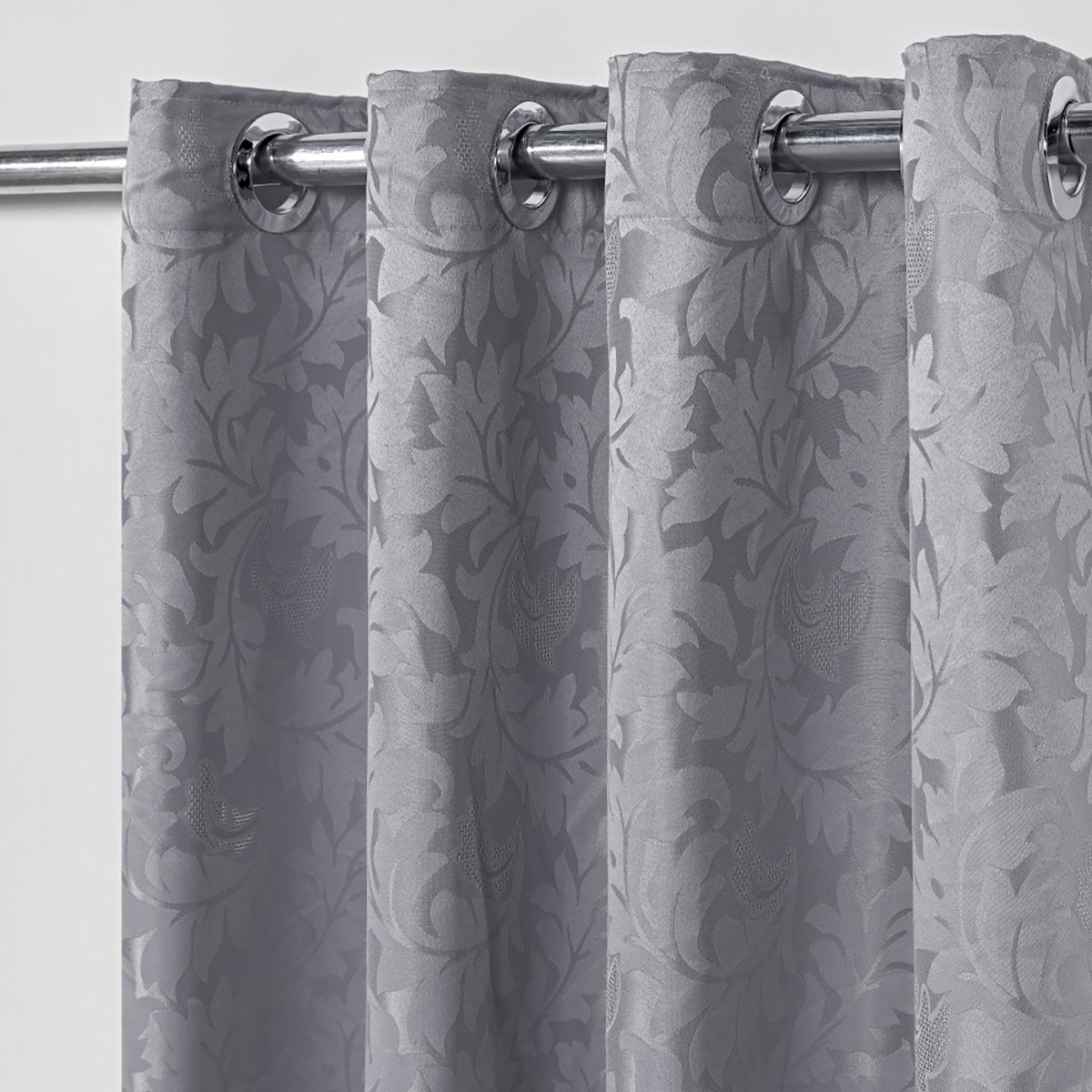 Cortina para Varão Jacquard 2,70m x 1,60m Cinza ideal para Varão Simples de 2 Metros