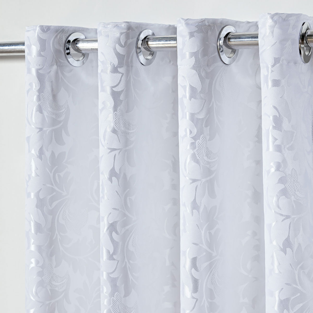 Cortina para Varão Jacquard 2,70m x 2,30m Branco ideal para Varão Simples de 2 Metros