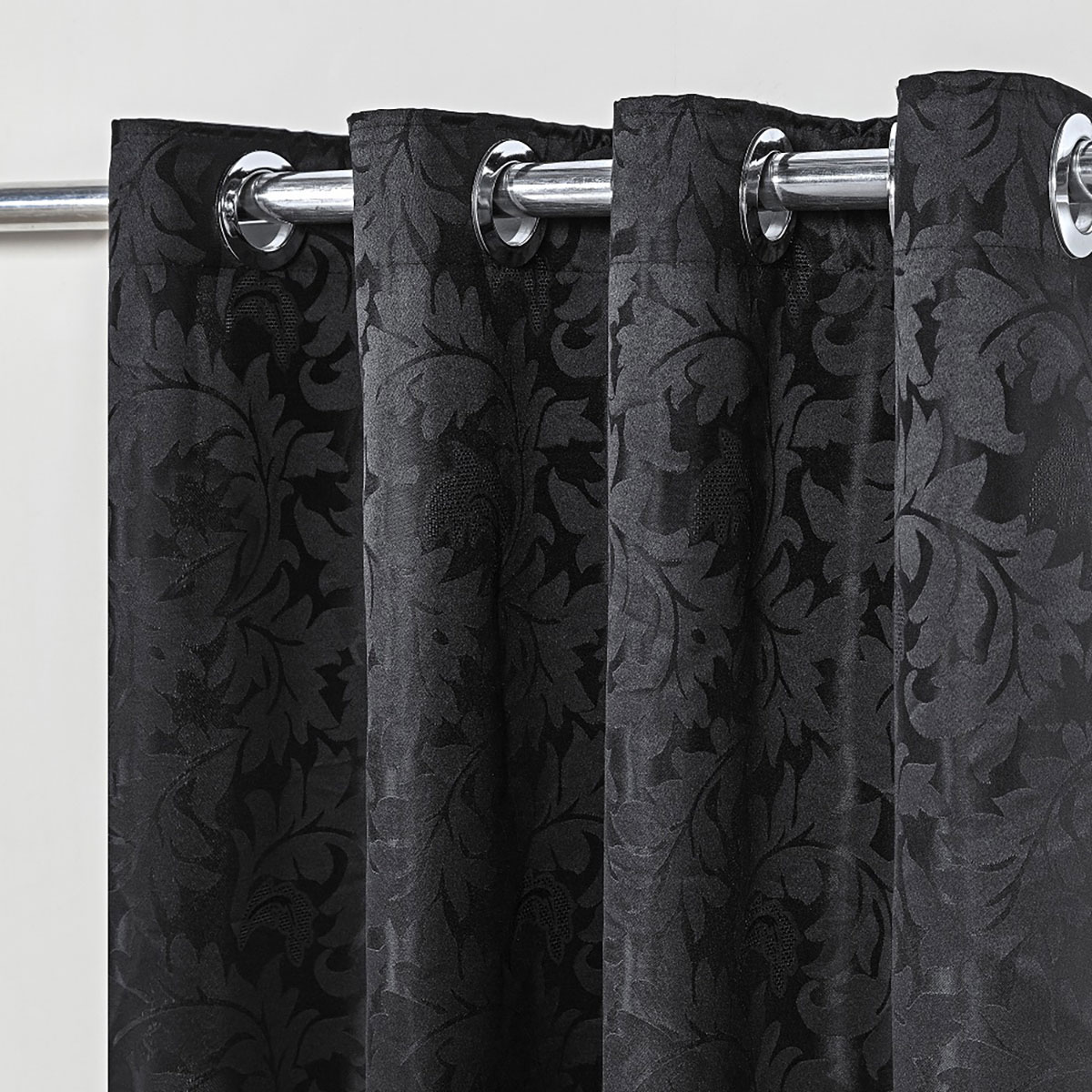 Cortina para Varão Jacquard 4,00m x 2,70m Preto ideal para Varão Simples de 3 Metros