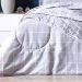 Edredom Estampado Grid Cinza Solteiro 2,50m x 1,60m 160 Fios