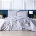 Edredom Estampado Grid Cinza Solteiro 2,50m x 1,60m 160 Fios