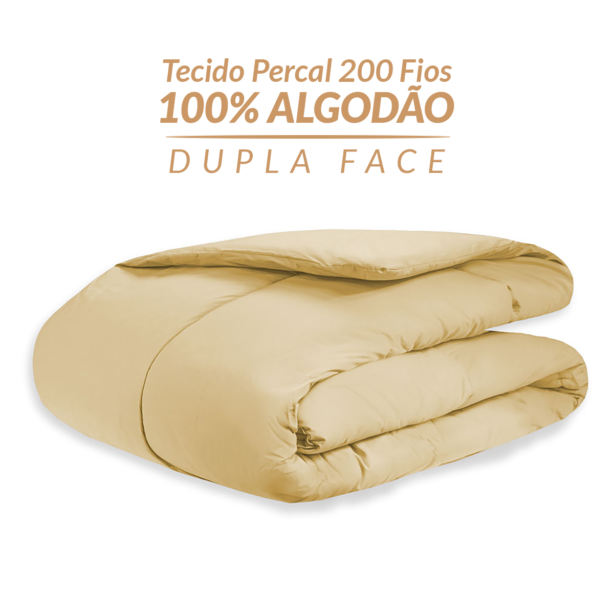 Edredom Queen Saara Dupla Face Toque Macio 100% Algodão Percal 200 Fios