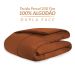 Edredom Queen Terracota Dupla Face Toque Macio 100% Algodão Percal 200 Fios