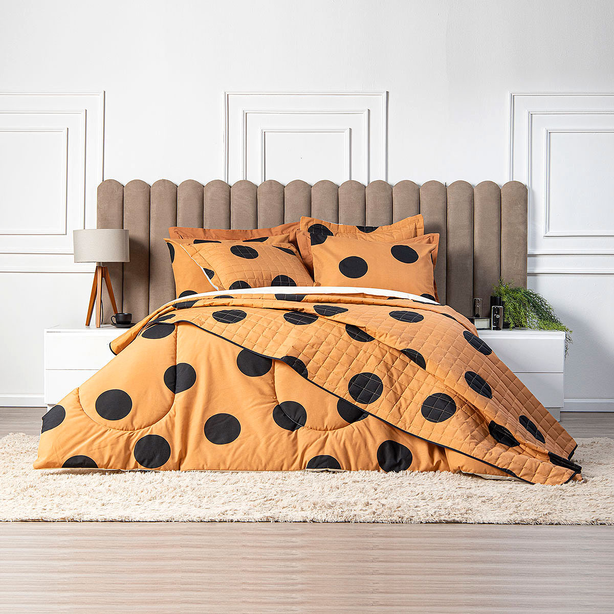 Edredom Solteiro Estampado Terracota 2,50m x 1,60m 160 Fios
