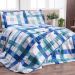 Edredom Solteiro Estampado Xadrez Aqua 2,50m x 1,60m 160 Fios