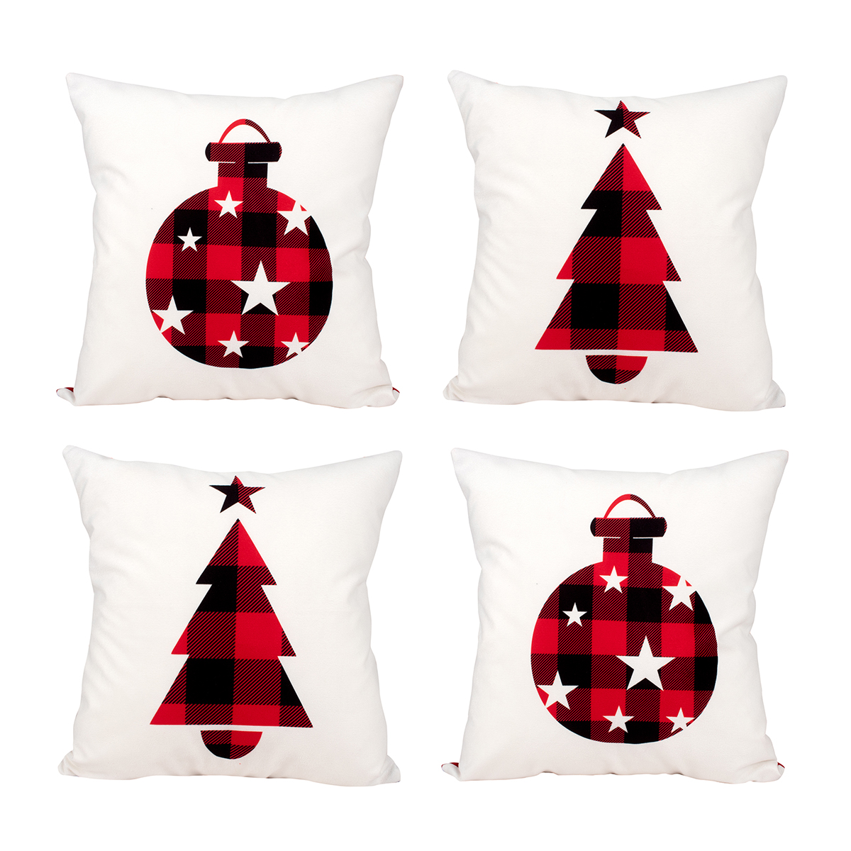 Jogo Almofada para Natal Estampada Tecido Suede 40cm x 40cm com Refil de Silicone