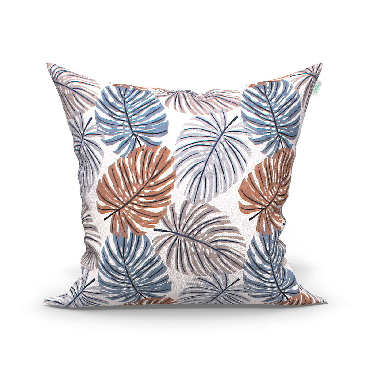 Jogo Capa de Almofada Grande Decorativa Florence Estampada e Azul 60cm x 60cm 3 Unidades com zíper