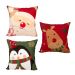 Jogo Capa de Almofada para Natal Suede Estampada 3 Unidades 40cm x 40cm com zíper