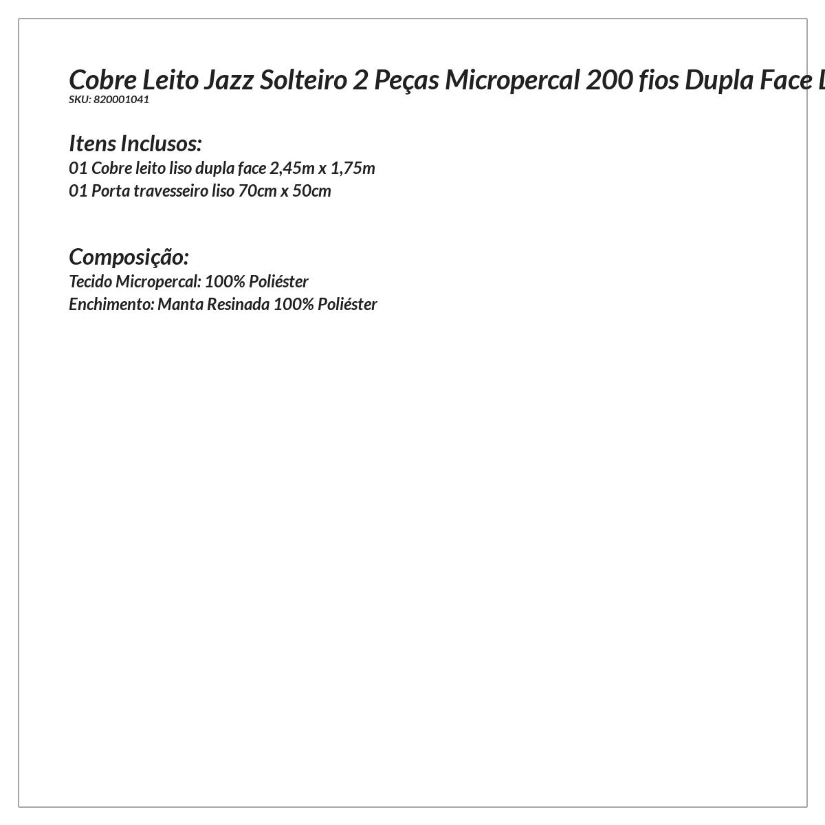 Jogo Cobre Leito Jazz Solteiro 2 Peças Micropercal 200 fios Dupla Face Lavanda/Lilás