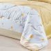 Jogo Cobre Leito King Floral Estampado Amarelo Percal 200 Fios + Jogo de Cama 100% Algodão - 7 Peças