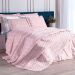 Jogo Cobre Leito Queen Size Estampado Grid Rosa 3 Peças 150 Fios Com Porta Travesseiro
