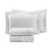 Jogo Lençol 200 Fios 100% Algodão Branco Clássico King Size com Detalhe em Dourado