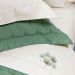Jogo de Cama Bordado Queen Size Palha / Verde Micro Percal Peletizado 200 Fios 4 Peças