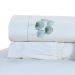 Jogo de Cama Bordado Queen Size Palha / Verde Micro Percal Peletizado 200 Fios 4 Peças