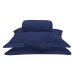Jogo de Cama Casal Azul Marinho Liso 4 Peças 100% Algodão 200 Fios