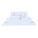 Jogo de Cama Clássico Queen Size Branco / Rosa 400 Fios Egípcio 100% Algodão 4 Peças