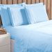 Jogo de Cama King Ponto Palito Azul 3 Peças Liso 160 Fios
