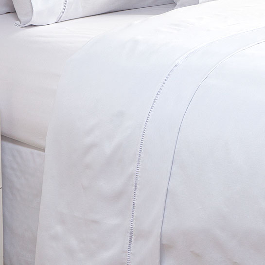 Jogo de Cama Ponto Palito Branco Casal 3 Peças Liso 160 Fios