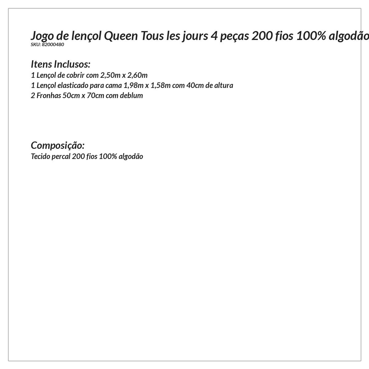 Jogo de Cama Queen Mostarda 100% Algodão 200 Fios 4 Peças