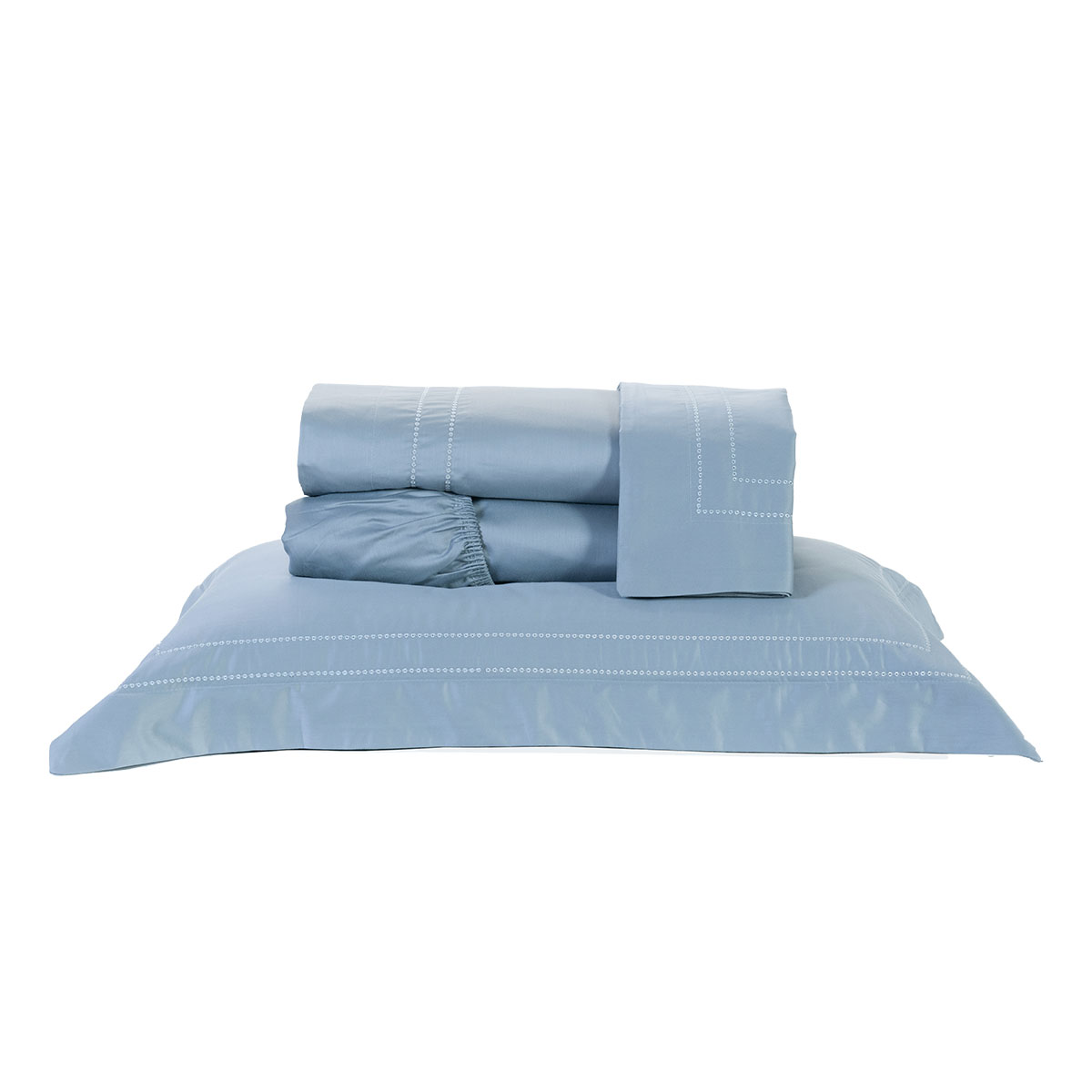 Jogo de Cama Queen Size Cinza 400 Fios Egípcio 100% Algodão 4 Peças
