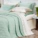 Jogo de Cama Queen Size Palha / Verde 200 Fios 100% Algodão 4 Peças