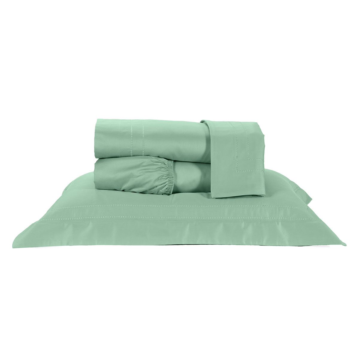 Jogo de Cama Queen Size Verde 400 Fios Egípcio 100% Algodão 4 Peças