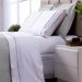 Jogo de Cama Solteiro 100% Algodão Branco com Detalhes em Cinza 3 Peças