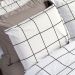Jogo de Cama Solteiro Estampado Grid Branco 3 Peças 100% Algodão 200 Fios