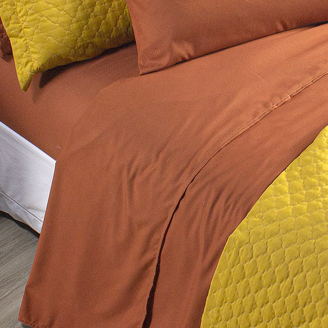 Jogo de Cama Solteiro Terracota 3 peças Micropercal 200 fios
