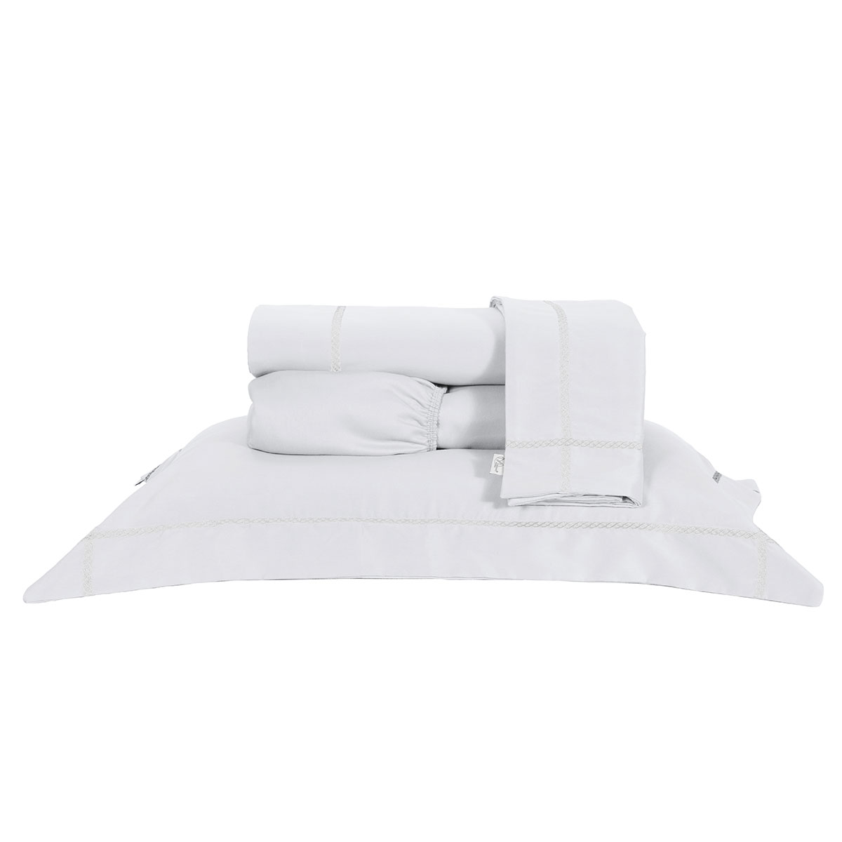 Jogo de Cama Tamanho King Size Branco 400 Fios Micro Percal 4 Peças 2,80m x 2,60m