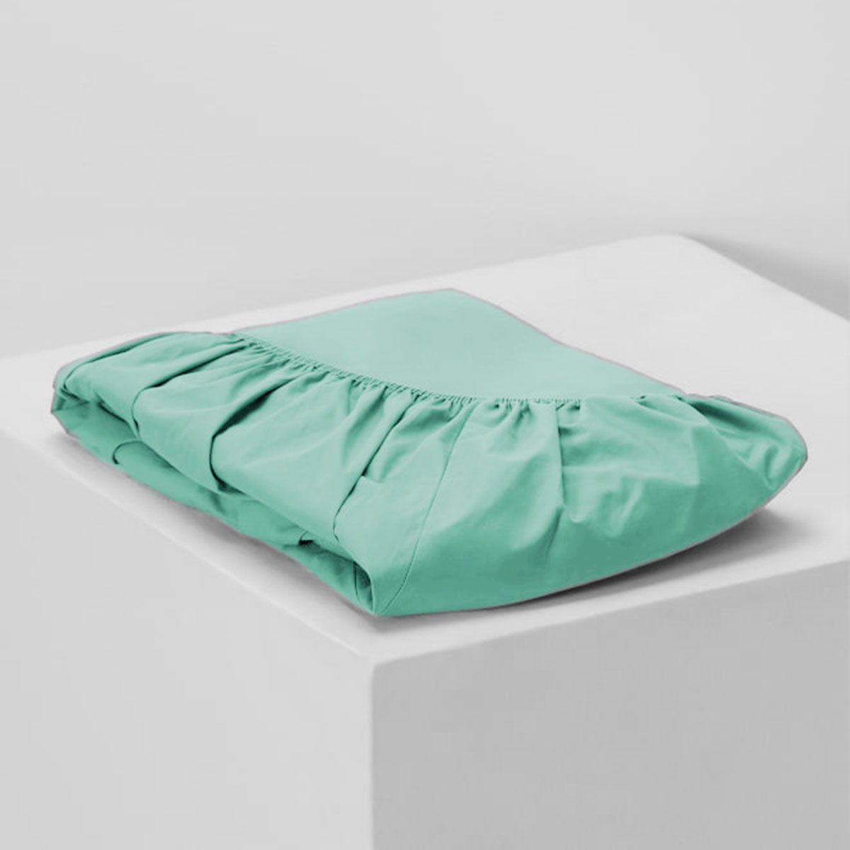 Jogo de Cama Verde Solteiro de Malha 2 Peças 1,88m x 88cm x 30cm Liso Verde