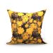 Jogo de Capa de Almofada Grande Decorativa Amarela Floral e Lisa 60cm x 60cm 3 Unidades com zíper
