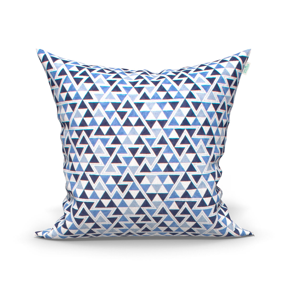 Jogo de Capa de Almofada Grande Decorativa Azul Floral Estampada 60cm x 60cm 3 Unidades com zíper