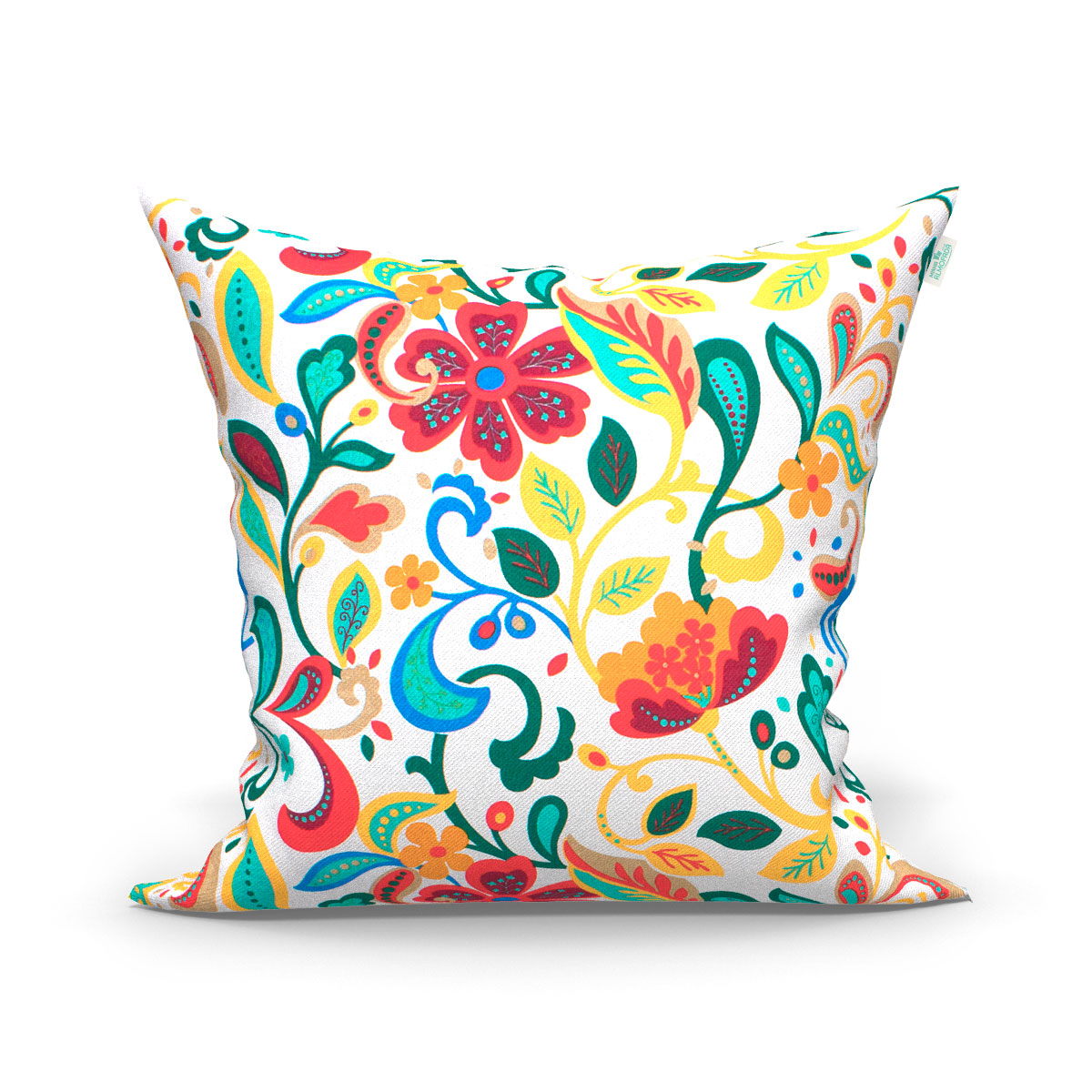 Jogo de Capa de Almofada Grande Decorativa Colorida Arabesco e Amarela 60cm x 60cm 3 Unidades com zíper