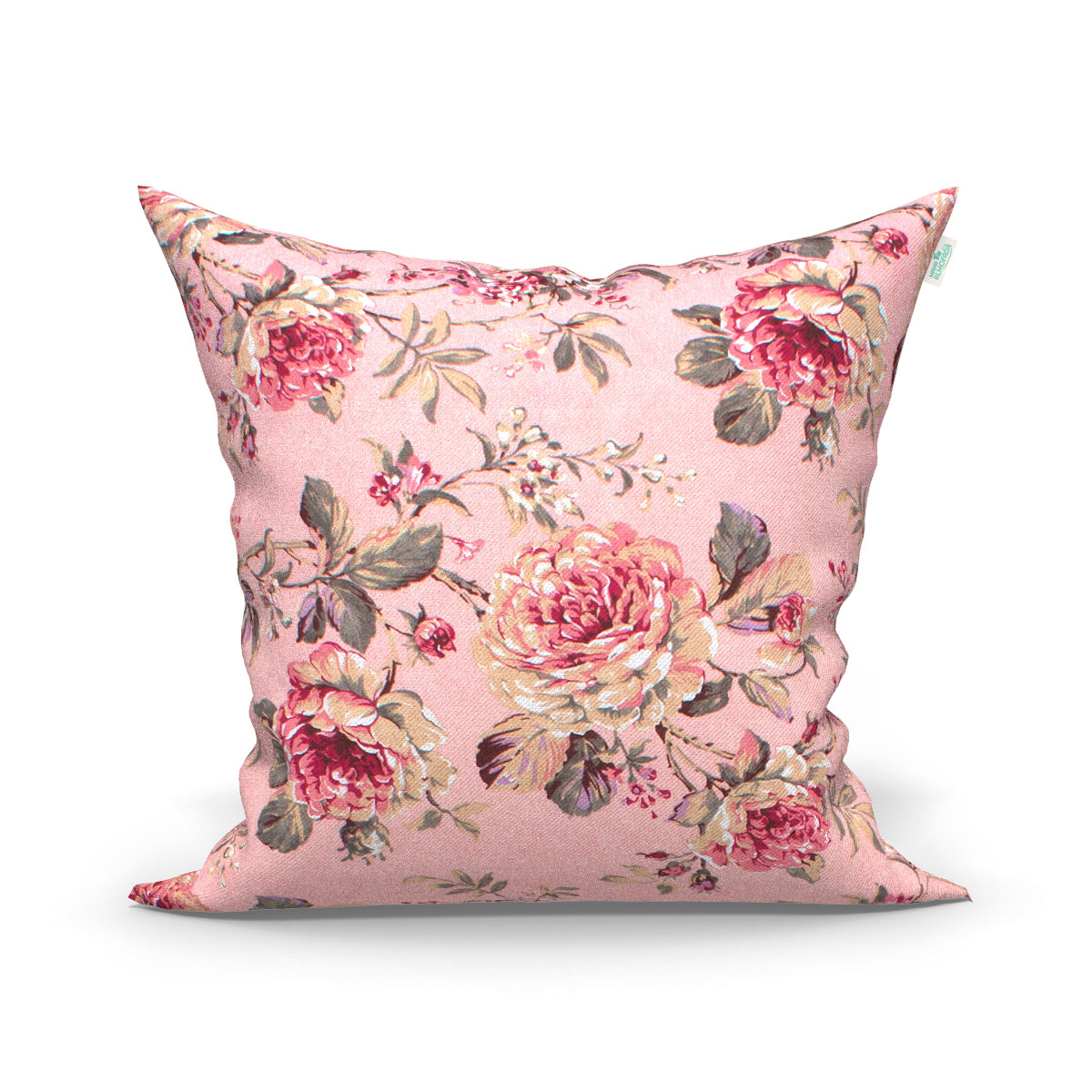 Jogo de Capa de Almofada Grande Decorativa Rosê Floral 60cm x 60cm 3 Unidades com zíper