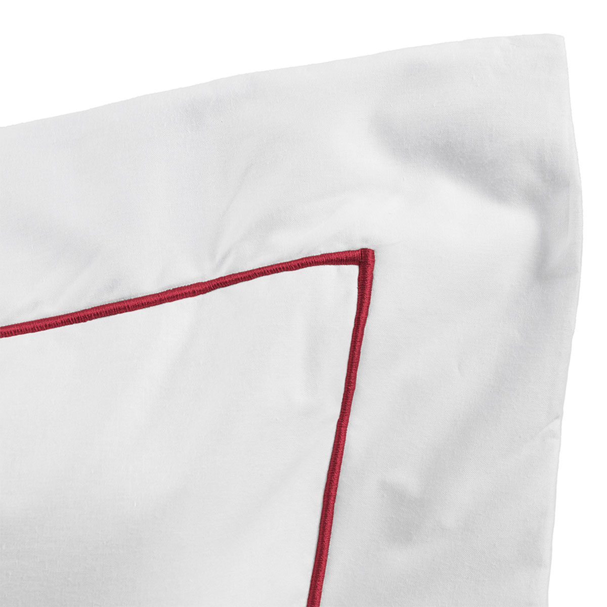 Jogo de Lençol King Size 200 Fios 100% Algodão Branco com Detalhe em Vermelho