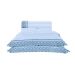 Jogo de Lençol Queen Size Branco / Azul 400 Fios Egípcio 100% Algodão 4 Peças 2,60m x 2,40m