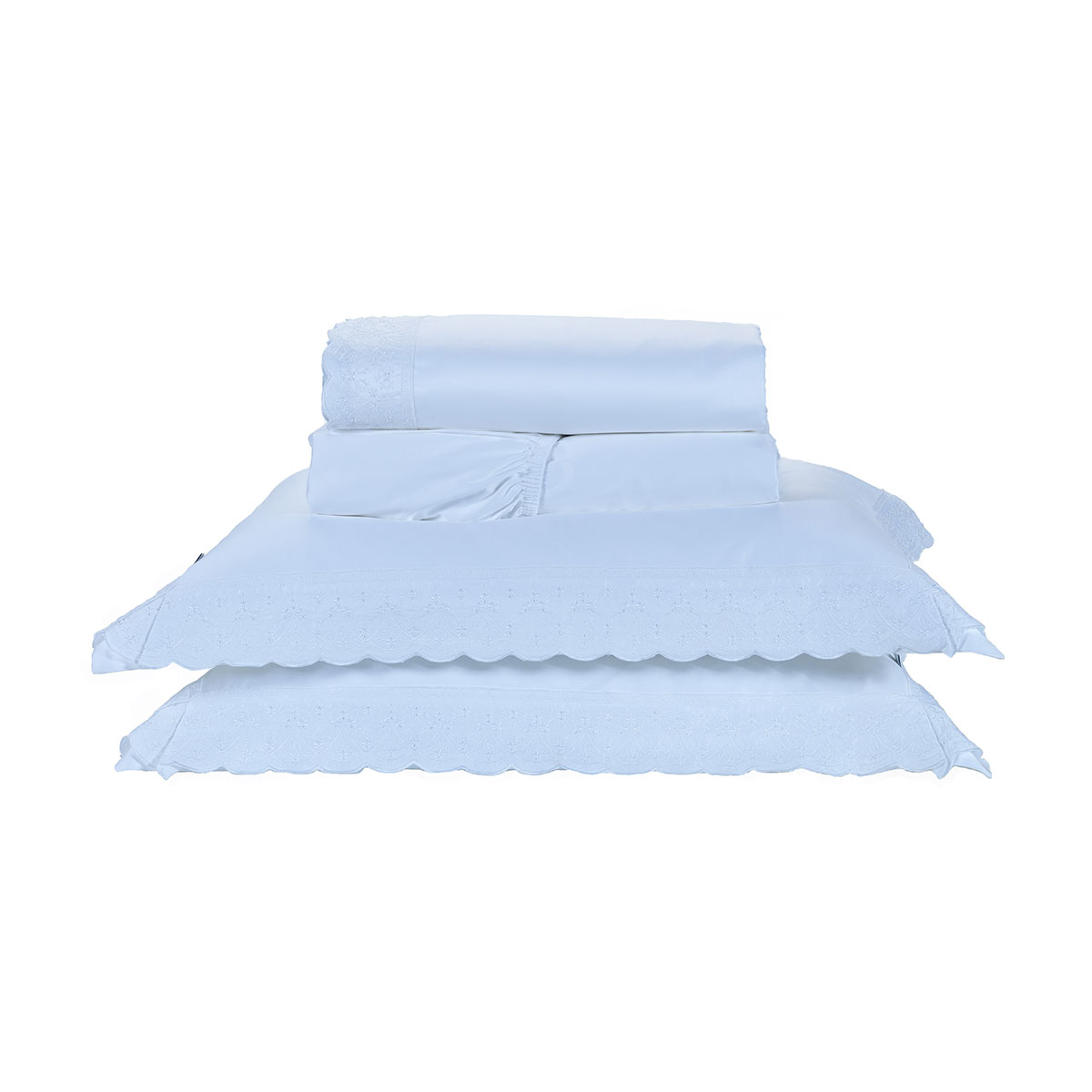 Jogo de Lençol Queen Size Branco 400 Fios Egípcio 100% Algodão 4 Peças 2,60m x 2,40m