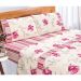 Jogo de Lençol Queen Size Requinte Percal 180 Fios Rosê Floral 4 Peças 2,50m x 2,40m