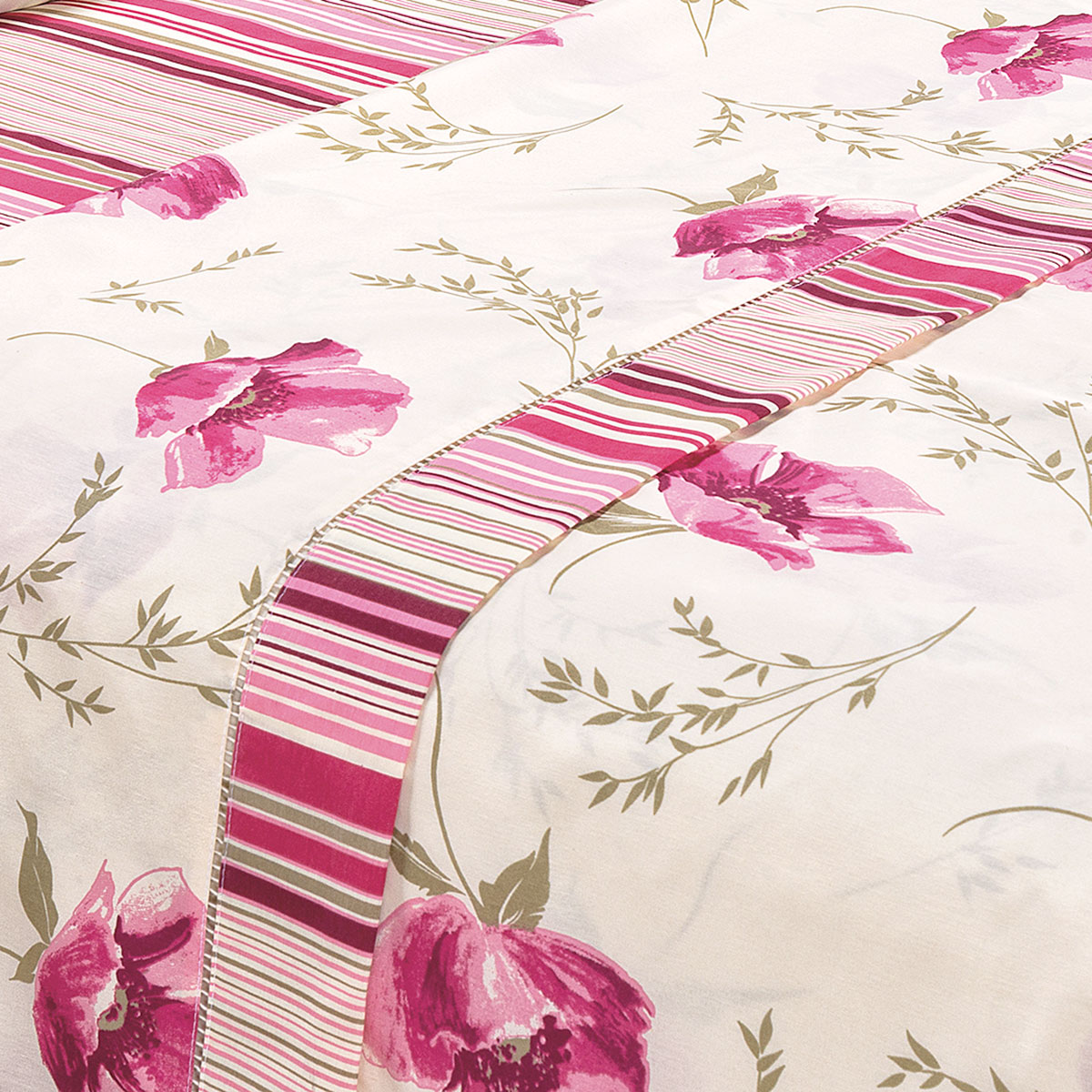 Jogo de Lençol Queen Size Requinte Percal 180 Fios Rosê Floral 4 Peças 2,50m x 2,40m