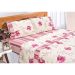Jogo de Lençol Queen Size Requinte Percal 180 Fios Rosê Floral 4 Peças 2,50m x 2,40m