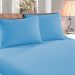 Jogo de Lençol de Malha Azul Casal 3 Peças 1,88m x 1,38m x 30cm Liso