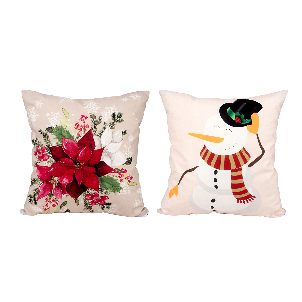 Kit Almofada 2 Unidades Natal Estampada Decorativa 40cm x 40cm Tecido Suede com refil de Silicone